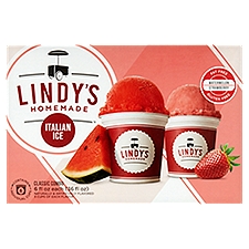 Lindy's Homemade Classic Combo Italian Ice, 6 fl oz, 6 count, 6 Each