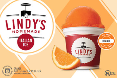 Lindy's Homemade Italian Ice - Orange, 6 each, 6 Each