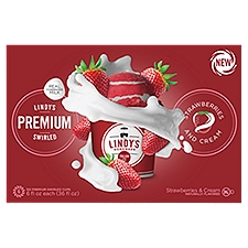 Lindy's Homemade Strawberries & Cream Premium Swirled Italian Ice, 6 fl oz, 6 count
