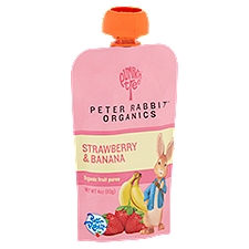 Pumpkin Tree Peter Rabbit Organics Strawberry & Banana, Organic Fruit Puree, 4 Ounce
