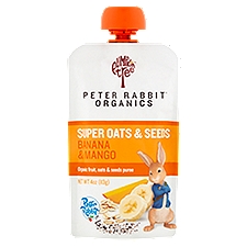 Pumpkin Tree Peter Rabbit Organics Banana & Mango Organic, Fruit, Oats & Seeds Puree, 4 Ounce