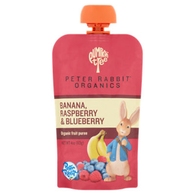 Pumpkin Tree Peter Rabbit Organics Banana, Raspberry & Blueberry Organic Fruit Puree, 4 oz