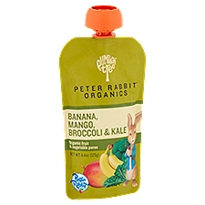 Pumpkin Tree Peter Rabbit Organics Banana, Mango, Broccoli & Kale, Organic Fruit & Vegetable Puree, 4.4 Ounce
