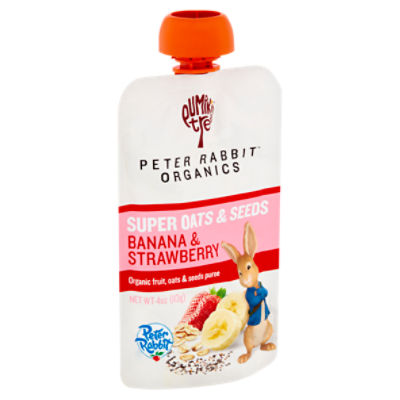 Pumpkin Tree Peter Rabbit Organics Banana & Strawberry Organic Fruit, Oats & Seeds Puree, 4 oz