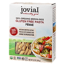Jovial Organic Brown Rice Penne Rigate, Pasta, 12 Ounce