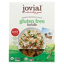Jovial 100% Organic Brown Rice Gluten Free Farfalle Pasta, 12 oz