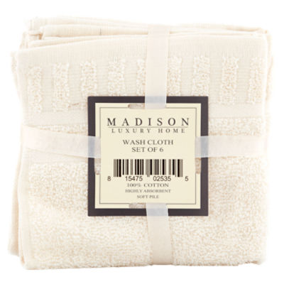 Madison Luxury Home Wash Cloth, 6 count