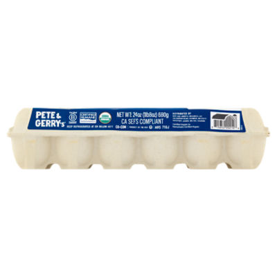 Pete and Gerry's Organic Free Range Fresh Brown Large Eggs, 12