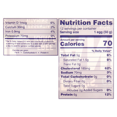 Calories in 12 large Egg (Whole) and Nutrition Facts