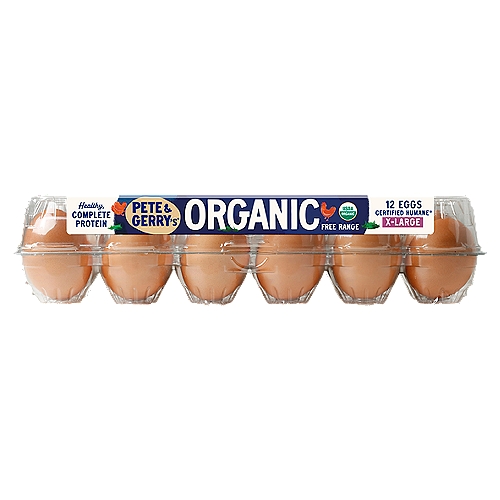 Pete and Gerry's Free Range Organic Eggs, Extra Large, 12 count, 27 oz