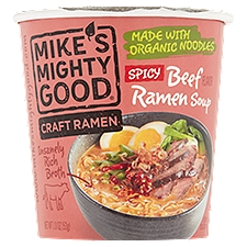 Mike's Mighty Good Craft Ramen Beef Flavor Ramen Noodle Soup Cup, 1.8 Ounce