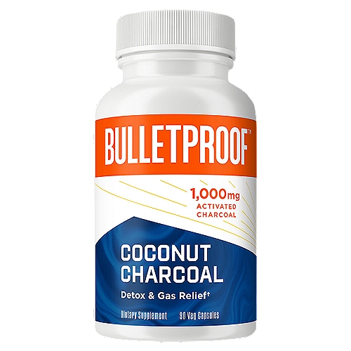 Bulletproof Coconut Charcoal Dietary Supplement, 1,000 mg, 90 count
Detox & gas relief†

Helps eliminate toxins†

Take a Detox Shortcut
Toxins are everywhere. Sourced from 100% coconut shells, Coconut Charcoal traps toxins and gas to flush them out of your body like a system cleanup. Take Coconut Charcoal when you're on the go and looking for reliable gas relief.†
†These Statements Have Not Been Evaluated by the Food and Drug Administration. This Product is Not Intended to Diagnose, Treat, Cure, or Prevent Any Disease.