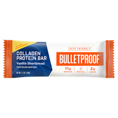 Bulletproof Vanilla Shortbread Collagen Protein Bar, 16.9 oz, 12 count