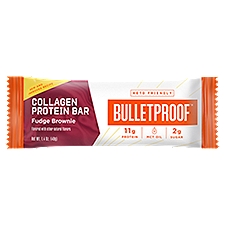 Bulletproof Fudge Brownie Collagen Protein Bar, 16.9 oz, 12 count