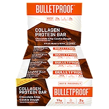 Bulletproof Chocolate Chip Cookie Dough Collagen Protein Bar, 1.4 oz, 12 count