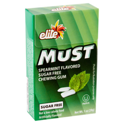 Elite Must Spearmint Flavored Sugar Free Chewing Gum, 1 oz