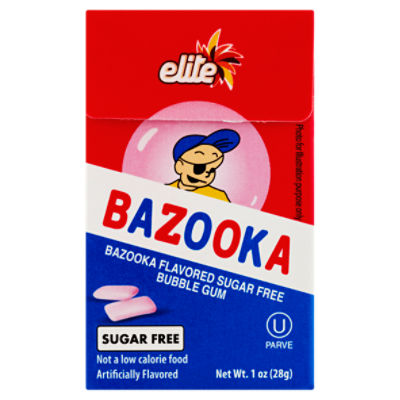 Elite Bazooka Flavored Sugar Free Bubble Gum, 1 oz