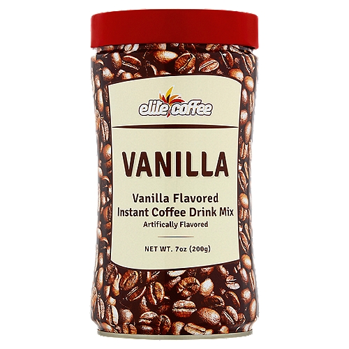 Elite Coffee Vanilla Flavored Instant Coffee Drink Mix, 7 oz