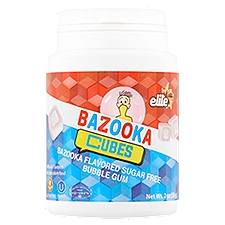 Elite Bazooka Flavored Sugar Free Bubble Gum Cubes, 2 oz