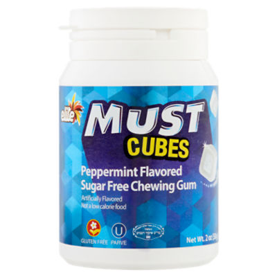 Elite Must Cubes Peppermint Flavored Sugar Free Chewing Gum, 2 oz