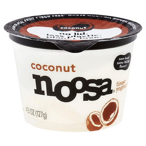Noosa Coconut Finest Yoghurt, 4.5 oz
Live Active Cultures: S. Thermophilus, L. Bulgaricus, L. Acidophilus, Bifidus, L. Casei

rBGH Free* Whole Milk
*according to the FDA, no significant difference has been shown between milk derived from rBGH treated and non-rBGH treated cows