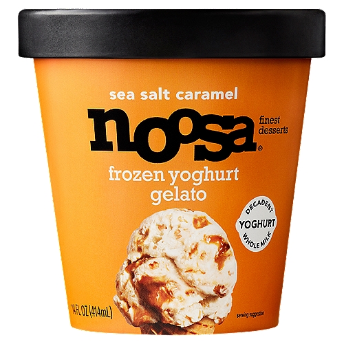 Noosa Salted Caramel Gelato, 14 fl oz
OVER-THE-TOP DECADENT Our extra creamy, oh-so-dreamy yoghurt gelato is here. Velvety smooth frozen yoghurt takes a spin with only the best ingredients. It's mmm-worthy in every bite.

Live Active Cultures:
S. Thermophilus, L. Bulgaricus, L. Acidophilus, Bifidus, L. Casei