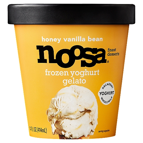 Noosa Honey Vanilla Gelato, 14 fl oz
OVER-THE-TOP DECADENT Our extra creamy, oh-so-dreamy yoghurt gelato is here. Velvety smooth frozen yoghurt takes a spin with only the best ingredients. It's mmm-worthy in every bite.

Live Active Cultures: S. Thermophilus, L. Bulgaricus, L. Acidophilus, Bifidus, L. Casei