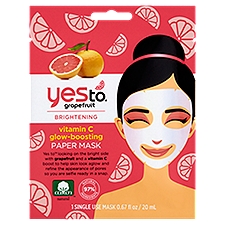 Yes To Grapefruit Brightening, Paper Mask, 0.67 Fluid ounce