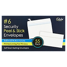 iScholar New York Envelopes, #6 Security Peel & Stick, 55 Each