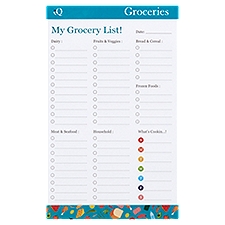 IQ 5 x 8 in Groceries List Pad, 50 sheets