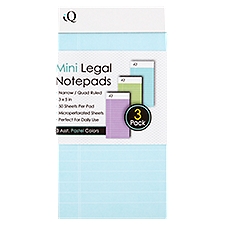 iQ Mini Legal Notepads, 3 count