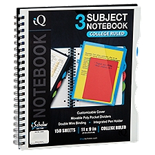 iScholar New York 3 Subject College Ruled Notebook, 150 sheets , 1 Each