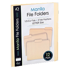 iScholar Letter Size, Manila File Folders, 12 Each