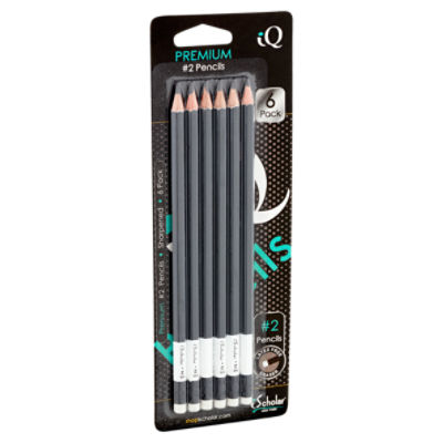 iQ Premium #2 Sharpened Pencils, 6 count