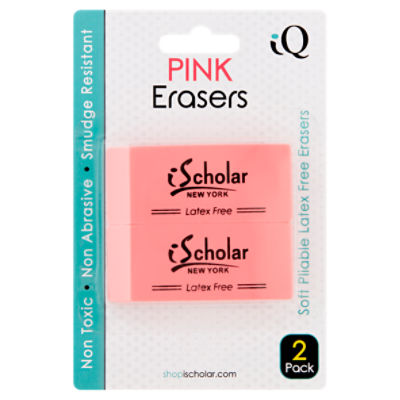iScholar New York Pink Erasers, 2 count