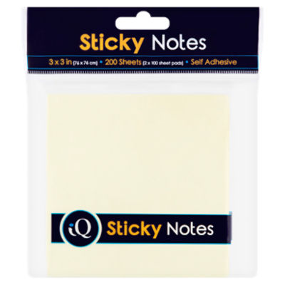 iQ 3 x 3 in Sticky Notes, 200 count