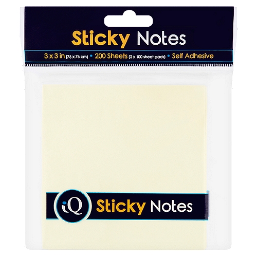 iQ 3 x 3 in Sticky Notes, 200 count