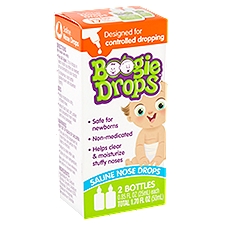 Boogie Drops Saline Nose Drops Twin Pack, 0.85 fl oz, 2 count