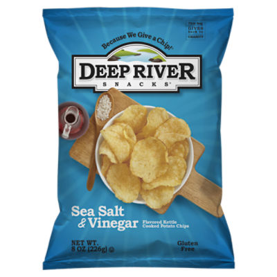 Deep River Snacks Sea Salt & Vinegar Flavored Kettle Cooked Potato Chips, 8 oz, 8 Ounce