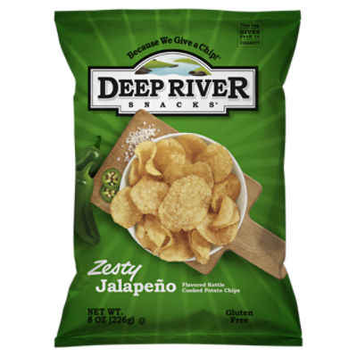 Deep River Snacks Zesty Jalapeño Flavored Kettle Cooked Potato Chips, 8 oz, 8 Ounce