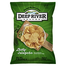 Deep River Snacks Zesty Jalapeño Flavored Kettle Cooked Potato Chips, 8 oz
