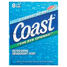 Coast Classic Scent Refreshing Deodorant Soap, 4 oz, 8 count, 32 Ounce