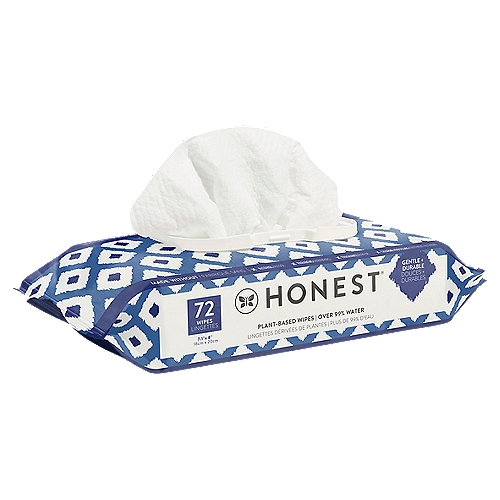 The Honest Company Plant-Based Wipes - Blue Ikat, 72 CT