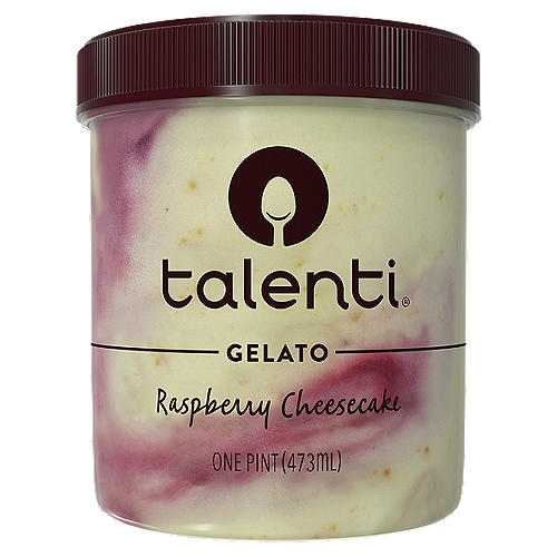 Talenti Raspberry Cheesecake Gelato, one pint
Recipe 31
Real cream cheese slow cooked into a creamy gelato with graham crust pieces and sweet raspberry sauce

All ingredients in this product have been evaluated by Where Food Comes From, Inc., to our non-GMO policy.