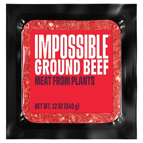 Impossible Burger, 12 oz
All Flavor. No Cow.
Burgers, tacos, lasagna...use like ground beef in your favorite recipes!