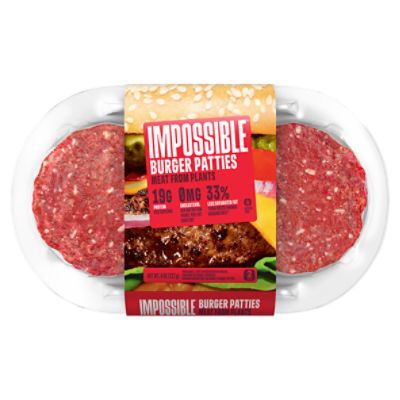 Impossible Burger Patties, 1/4 lb, 2 count, 8 Ounce