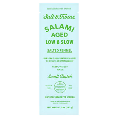 Salt & Twine Salted Fennel Salami, 5 oz