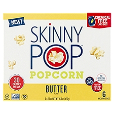 Skinny Pop Butter Flavor Popcorn - 6 Pack, 16.8 Ounce