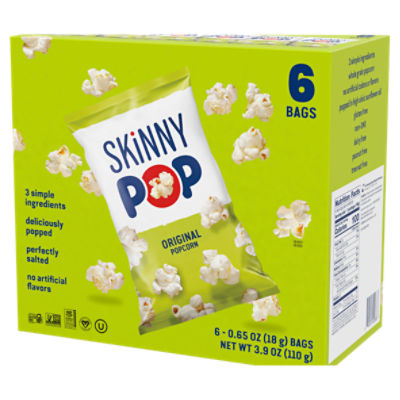 Skinny Pop Original Popcorn, 0.65 oz, 6 count