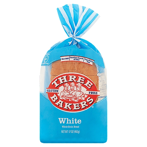 Three Bakers White Whole Grain Bread, 17 oz